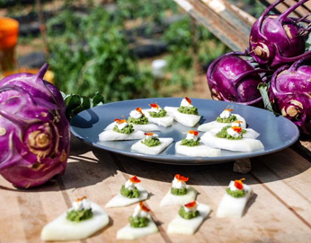 Kohlrabi Pesto Goat Cheese Bite