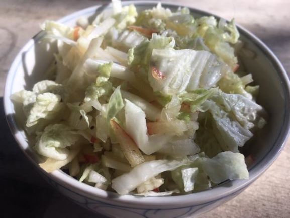 Napa Cabbage, Daikon Radish, and Apple Slaw